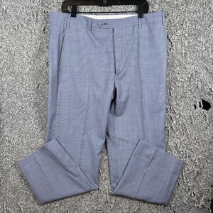 Zanella Todd Pants Men’s Size 36 Blue Check Preppy Formal Business Designer Work